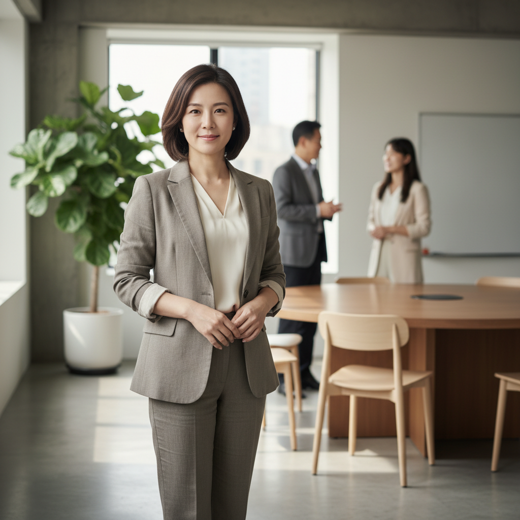 資深顧問在會議室中協助企業進行接班與組織再造討論