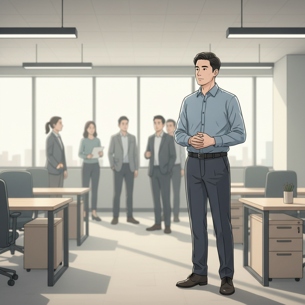 主管帶人困境示意圖,呈現主管忙於執行而部屬無所事事的工作場景